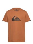 Ev Comp Logo Ss Yth Tops T-shirts Short-sleeved Brown Quiksilver