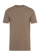 Mens Stretch Crew Neck Tee S/S Tops T-shirts Short-sleeved Brown Lindb...