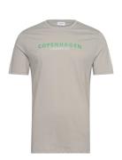 Copenhagen Print Tee S/S Tops T-shirts Short-sleeved Grey Lindbergh