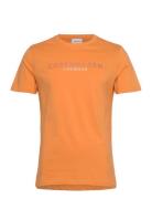 Copenhagen Print Tee S/S Tops T-shirts Short-sleeved Orange Lindbergh