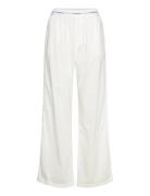 Logo Wb Poplin Pant Pyjamahousut Olohousut White Calvin Klein