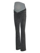 Mlosaka Flared Jeans Bottoms Trousers Flared Black Mamalicious