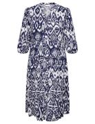 Carmilana 3/4 Dress Wvn Polvipituinen Mekko Navy ONLY Carmakoma