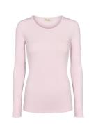 Plain Tee W Tops T-shirts & Tops Long-sleeved Pink MarMar Copenhagen