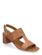 Sandals - Block Heels Korolliset Sandaalit Brown ANGULUS