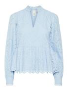 Yasholi Ls Top S. Noos Tops Blouses Long-sleeved Blue YAS