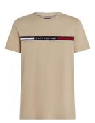 Hilfiger Chest Insert Tee Tops T-shirts Short-sleeved Beige Tommy Hilf...