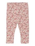 Leggings Aop Rib Bottoms Leggings Pink Minymo