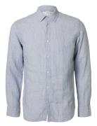 Slhregkylian-Linen Shirt Ls Classic Noos Tops Shirts Casual Blue Selec...