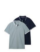 Doublepack Polo, Packaging Tops Polos Short-sleeved Blue Tom Tailor