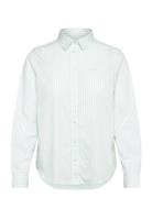Reg Classic Poplin Striped Shirt Tops Shirts Long-sleeved Green GANT