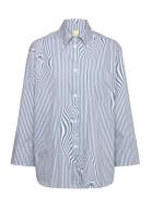 Rhona Tops Shirts Long-sleeved Blue Brixtol Textiles