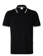 Slhslim-Atlas Sport Ss Polo Tops Polos Short-sleeved Black Selected Ho...