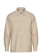 Slh-Brody Sun Overshirt Ls Noos Tops Overshirts Beige Selected Homme