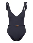 Sally V-Neck Swimsuit Uimapuku Uima-asut Navy Malina