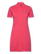 Tjw Badge Pique Polo Dress Lyhyt Mekko Pink Tommy Jeans