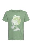 Day And Night Vintage Tops T-shirts Short-sleeved Green Roxy