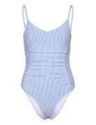 Striba Gathered Bea Swimsuit Uimapuku Uima-asut Blue Becksöndergaard