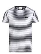 Stretch Slim Stripe T-Shirt Tops T-shirts Short-sleeved White Calvin K...