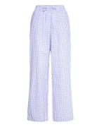 Pant Seersucker Check Pyjamahousut Olohousut Blue Hunkemöller