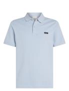 Stretch Pique Slim Polo Tops Polos Short-sleeved Blue Calvin Klein