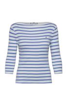 New Cody Slim Boat-Nk 3/4Slv Tops T-shirts & Tops Long-sleeved Blue To...