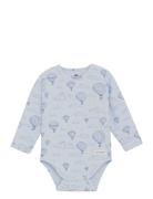 Body Ls Rib Aop Bodies Long-sleeved Blue En Fant