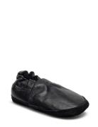 Solid Leather Slippers Aamutossut Sisäkengät Black Melton