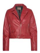 Helen Leather Biker Jacket Nahkatakki Red Jofama