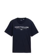 T-Shirt With Print Tops T-shirts Short-sleeved Navy Tom Tailor