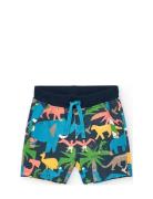 Fleece Bermuda Shorts Printed Bottoms Shorts Navy Boboli