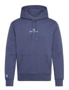 Logo Double-Knit Hoodie Tops Sweat-shirts & Hoodies Hoodies Blue Polo ...