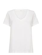 Crnaia Deep V-Neck T-Shirt Tops T-shirts & Tops Short-sleeved White Cr...