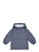 Hood Quilted Coat Parka Takki Navy Mango