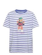 Polo Bear Striped Cotton Jersey Tee Tops T-shirts Short-sleeved Blue R...