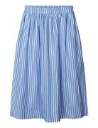 Olga Skirt - Poplin Polvipituinen Hame Blue STUDIO FEDER