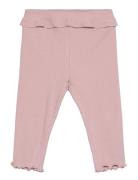 Cotton Ribbed Leggings Bottoms Leggings Pink Mango