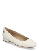 Emellie Nappa Leather Ballet Flat Ballerinat White Lauren Ralph Lauren