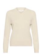 Wallisiw V-Neck Pullover Tops Knitwear Jumpers Cream InWear