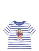 Polo Bear Striped Cotton Jersey Tee Tops T-shirts Short-sleeved Blue R...