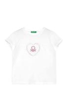 T-Shirt Tops T-shirts Short-sleeved White United Colors Of Benetton