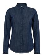 Mmmattie Flip Denim Shirt Tops Shirts Long-sleeved Navy MOS MOSH