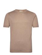 Man Fine Knit T-Shirt Designers T-shirts Short-sleeved Beige Davida Ca...