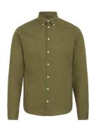 Cfanton 0053 Bd Ls Linen Mix Shirt Tops Shirts Casual Khaki Green Casu...