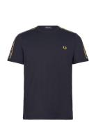 Contrast Tape Ringer Tee Tops T-shirts Short-sleeved Navy Fred Perry