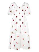 Cheri Fruit Dress Polvipituinen Mekko White A-View