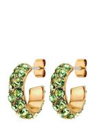 Heidi Sg Light Green Accessories Jewellery Earrings Hoops Gold Dyrberg...