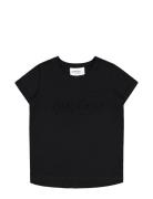 Logo T-Shirt Tops T-shirts Short-sleeved Black Gugguu