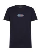 Flag Box Tee Tops T-shirts Short-sleeved Navy Tommy Hilfiger