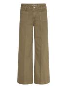 Wideleg Jeans With Pockets Bottoms Jeans Wide Khaki Green Mango